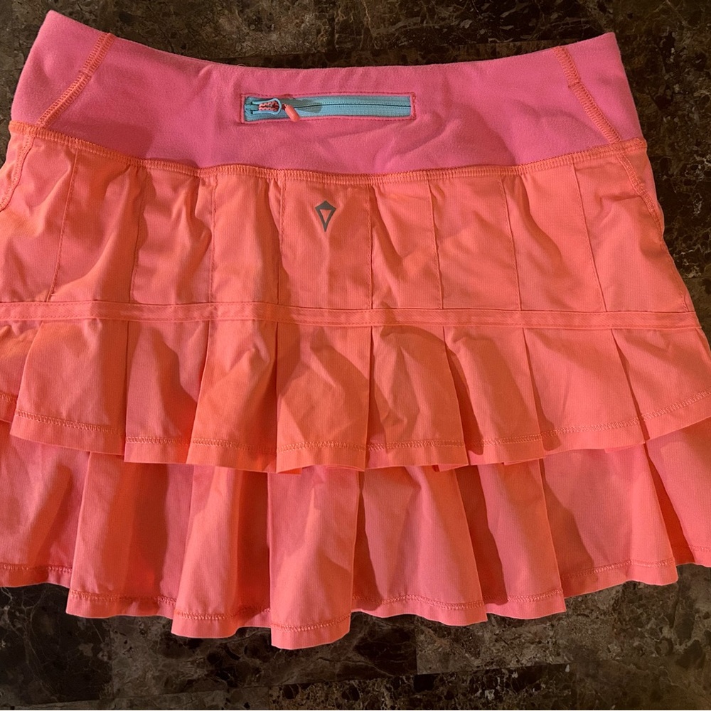 Ivivva girls size 14 cheerful coral tennis skort!